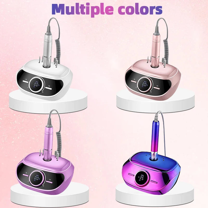 PONCEUSE RECHARGABLE 35000RPM Nail Drill Machine Electric Manicure Machine Rechargeable File Pedicure Equipment Built-in 4000mAH Battery Nails Sander