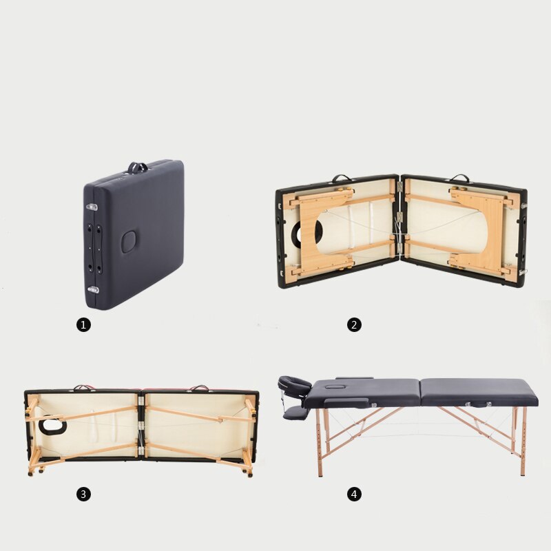 Lit de beauté pliant 180 cm longueur 60 cm largeur Tables  de Massage Spa portables professionnelles pliables avec sac  سرير تجميل قابل للطي بطول 180 سنتيمتر وعرض 60 سنتيمتر طاولات  تدليك سبا محمولة احترافية قابلة للطي مع حقيبة أثاث صالون خشبي