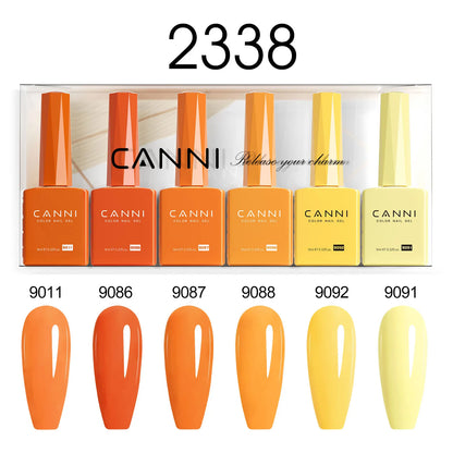 6pcs/kit CANNI HEMA TPO FREE Nail Gel Polish Set Gorgeous Color Semi Permanent Soak off UV LED Gel Nail Varnish Christmas Gift