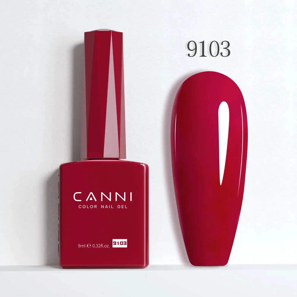CANNI Hema Free Nail Glue Christmas Decoration Sticker Glue Semi Permanent Soak Off LED UV Nail Gel Polish Red Color Collection