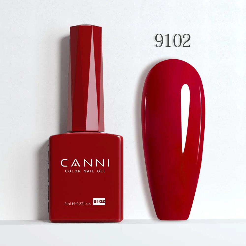 CANNI Hema Free Nail Glue Christmas Decoration Sticker Glue Semi Permanent Soak Off LED UV Nail Gel Polish Red Color Collection