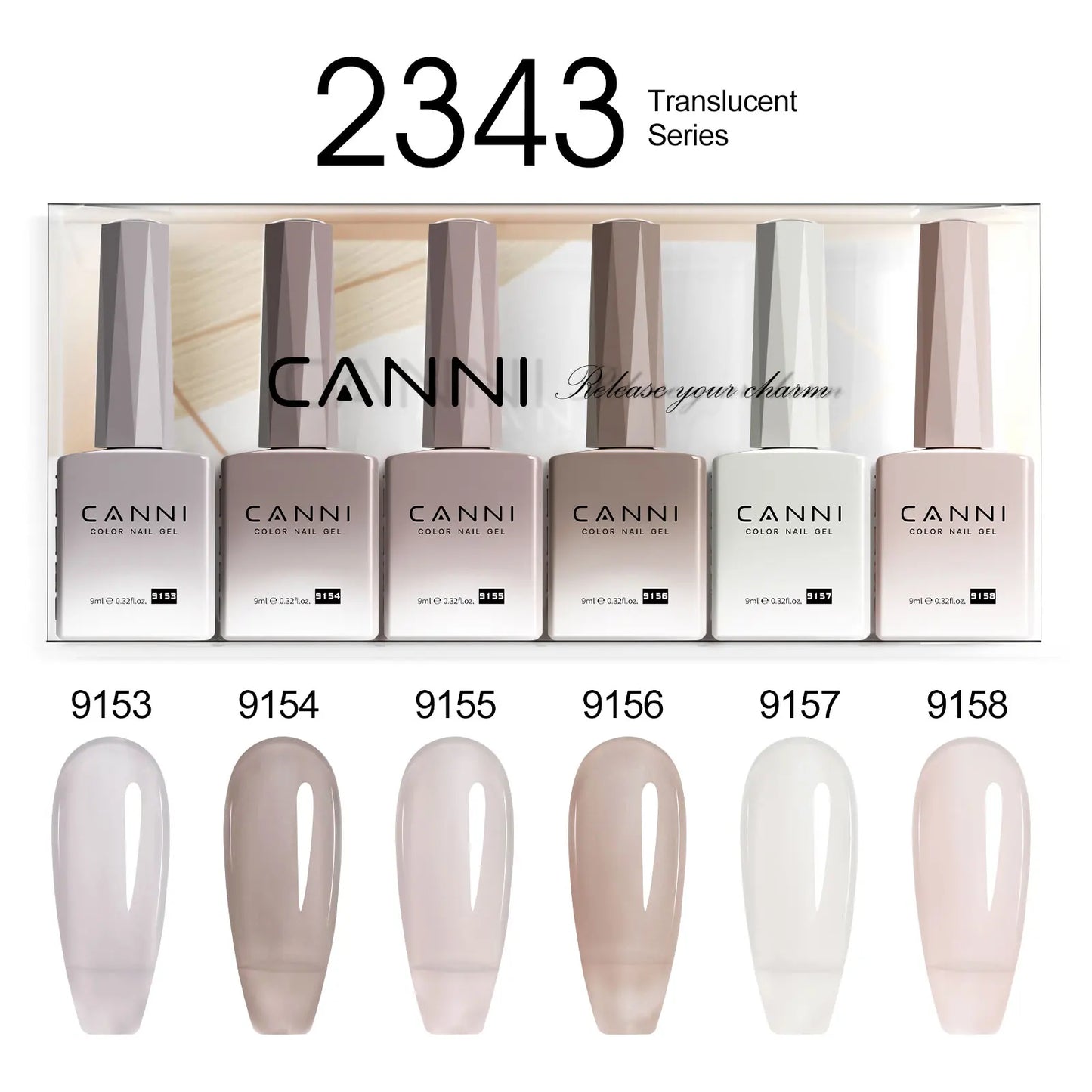 6pcs/kit CANNI HEMA TPO FREE Nail Gel Polish Set Gorgeous Color Semi Permanent Soak off UV LED Gel Nail Varnish Christmas Gift