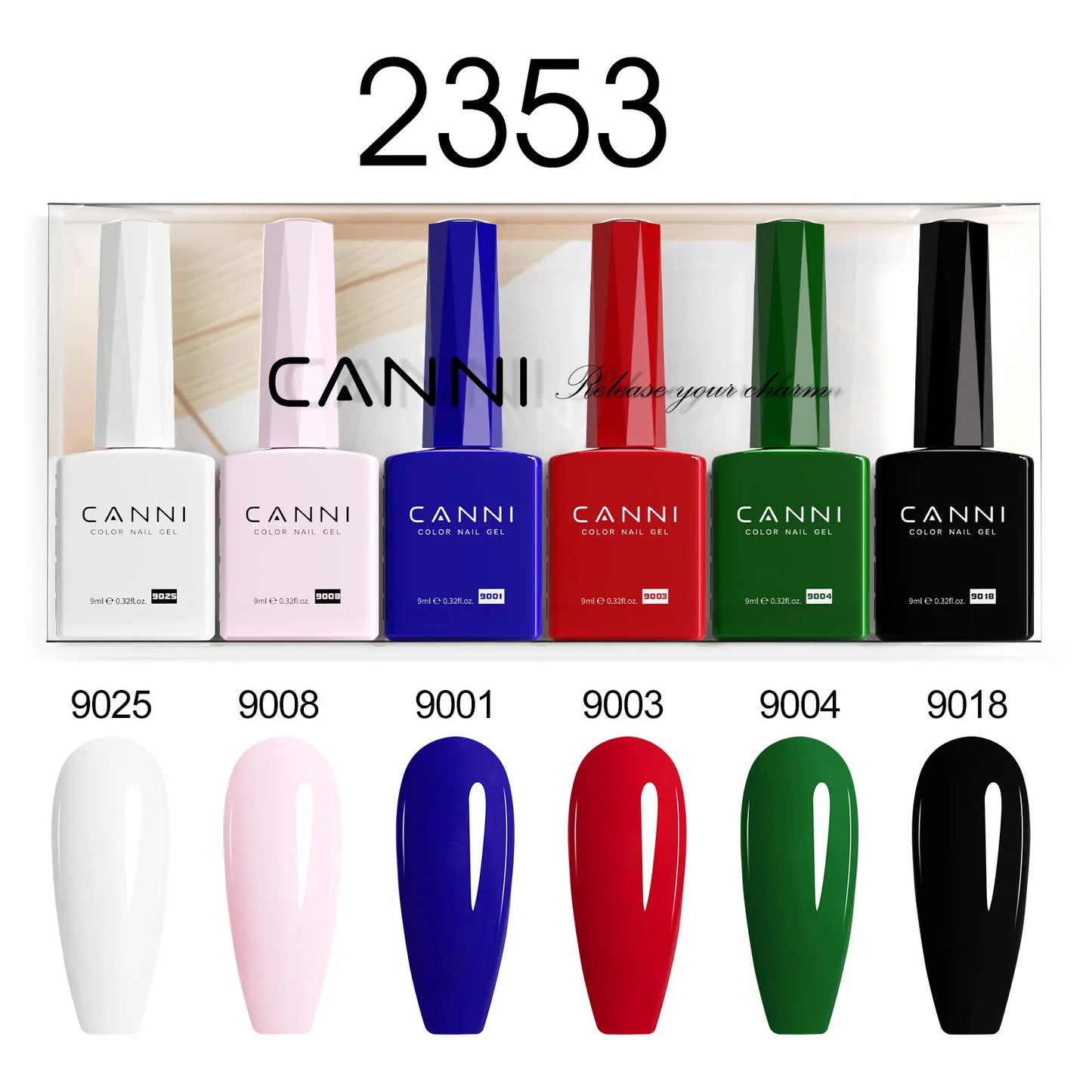 6pcs/kit CANNI HEMA TPO FREE Nail Gel Polish Set Gorgeous Color Semi Permanent Soak off UV LED Gel Nail Varnish Christmas Gift