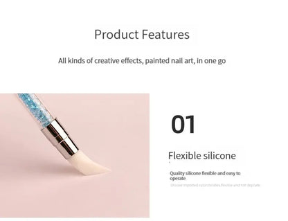 5/15pcs Nail Art Pen Double Head Silicone Flower Sculpting Pen Adjustable Glue Stick Embossing Pen Nail Art Brush Home Tool