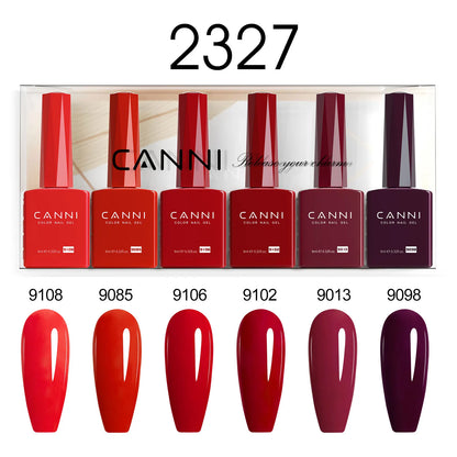 6pcs/kit CANNI HEMA TPO FREE Nail Gel Polish Set Gorgeous Color Semi Permanent Soak off UV LED Gel Nail Varnish Christmas Gift