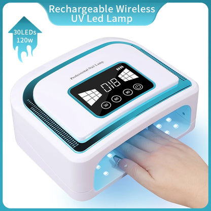 Led Lamp rechargable 120w For Nails Uv Nail Drying Gel Manicure Cabin Polish Dryer 120W Light Dryers Wireless Cordless Rechargeable