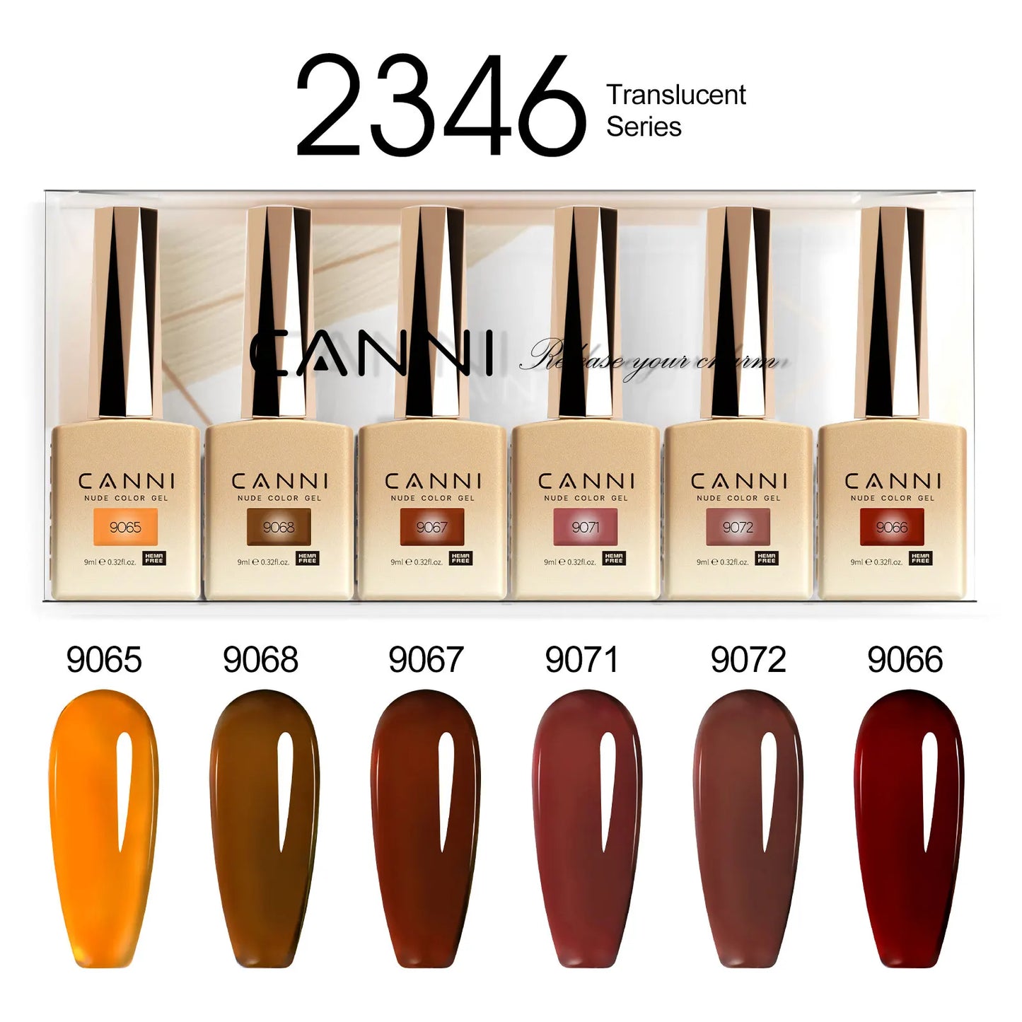 6pcs/kit CANNI HEMA TPO FREE Nail Gel Polish Set Gorgeous Color Semi Permanent Soak off UV LED Gel Nail Varnish Christmas Gift