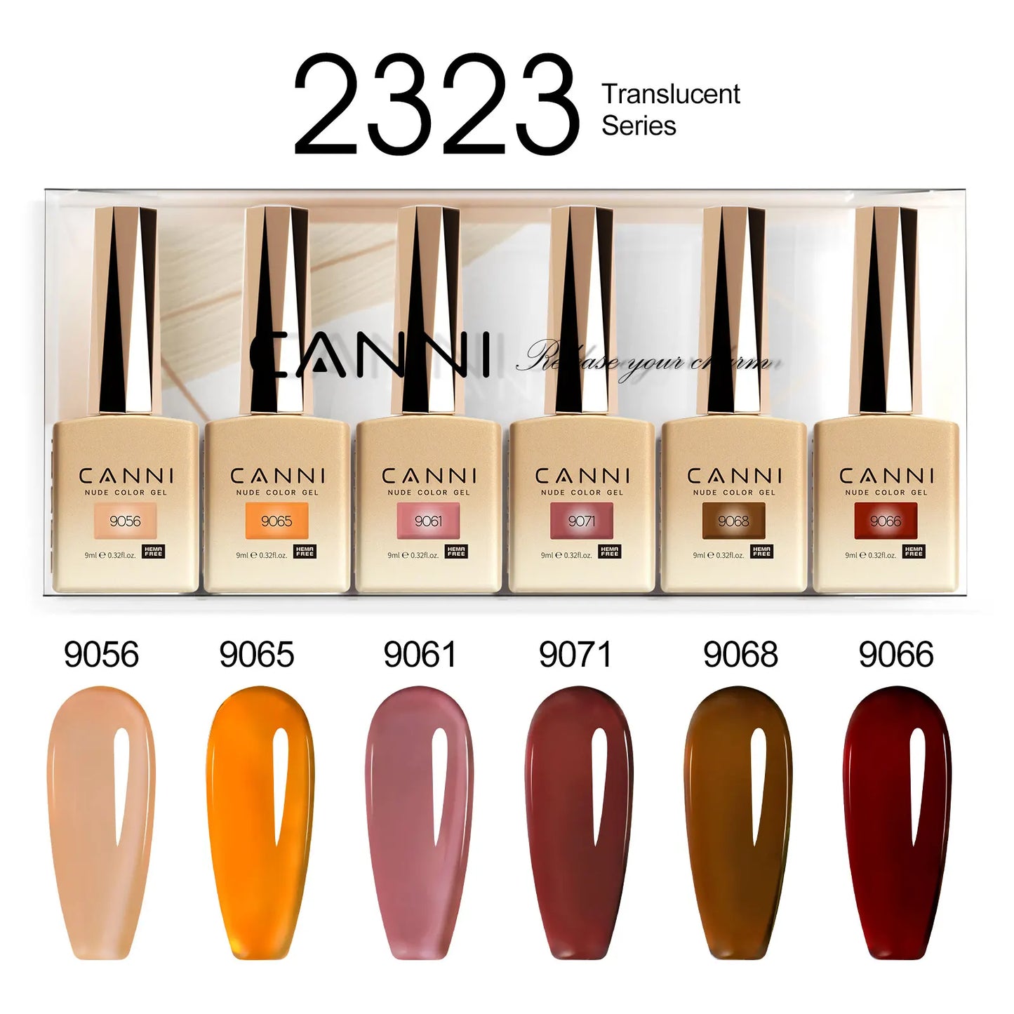 6pcs/kit CANNI HEMA TPO FREE Nail Gel Polish Set Gorgeous Color Semi Permanent Soak off UV LED Gel Nail Varnish Christmas Gift