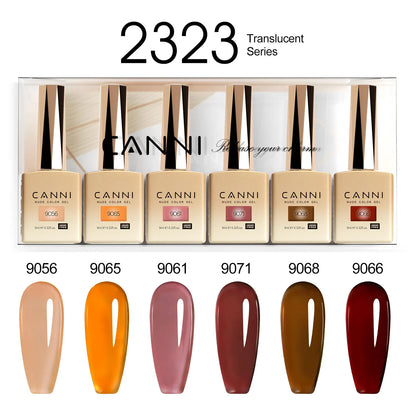 6pcs/kit CANNI HEMA TPO FREE Nail Gel Polish Set Gorgeous Color Semi Permanent Soak off UV LED Gel Nail Varnish Christmas Gift