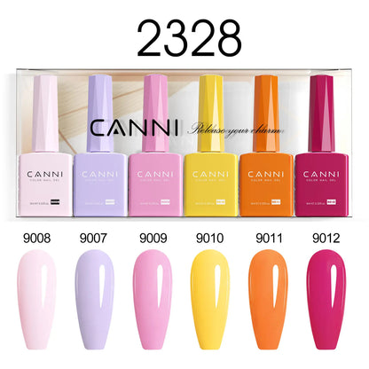 6pcs/kit CANNI HEMA TPO FREE Nail Gel Polish Set Gorgeous Color Semi Permanent Soak off UV LED Gel Nail Varnish Christmas Gift