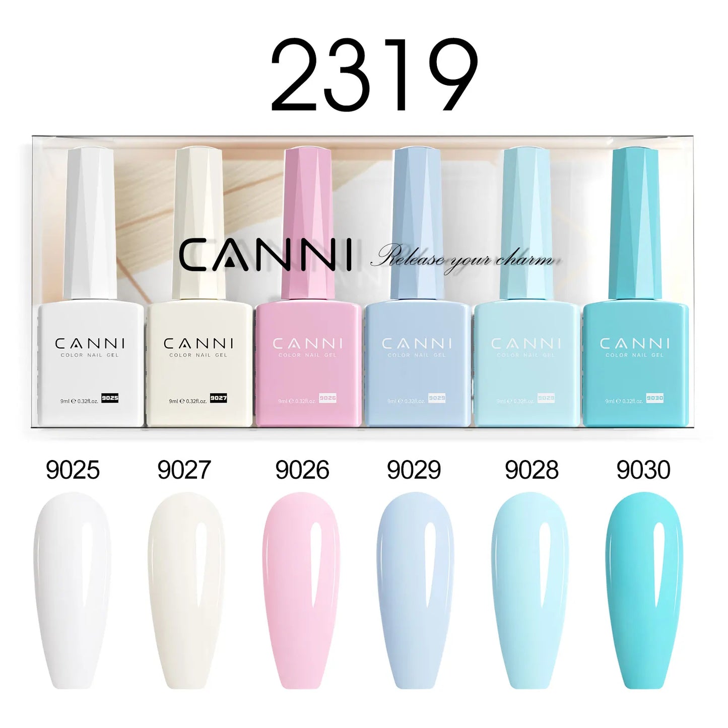 6pcs/kit CANNI HEMA TPO FREE Nail Gel Polish Set Gorgeous Color Semi Permanent Soak off UV LED Gel Nail Varnish Christmas Gift