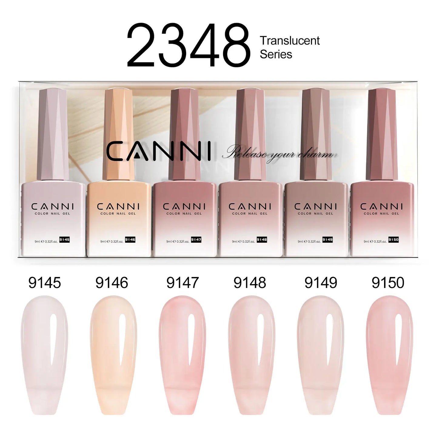 6pcs/kit CANNI HEMA TPO FREE Nail Gel Polish Set Gorgeous Color Semi Permanent Soak off UV LED Gel Nail Varnish Christmas Gift