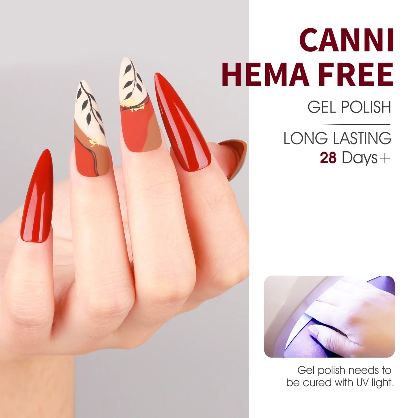 6pcs/kit CANNI HEMA TPO FREE Nail Gel Polish Set Gorgeous Color Semi Permanent Soak off UV LED Gel Nail Varnish Christmas Gift