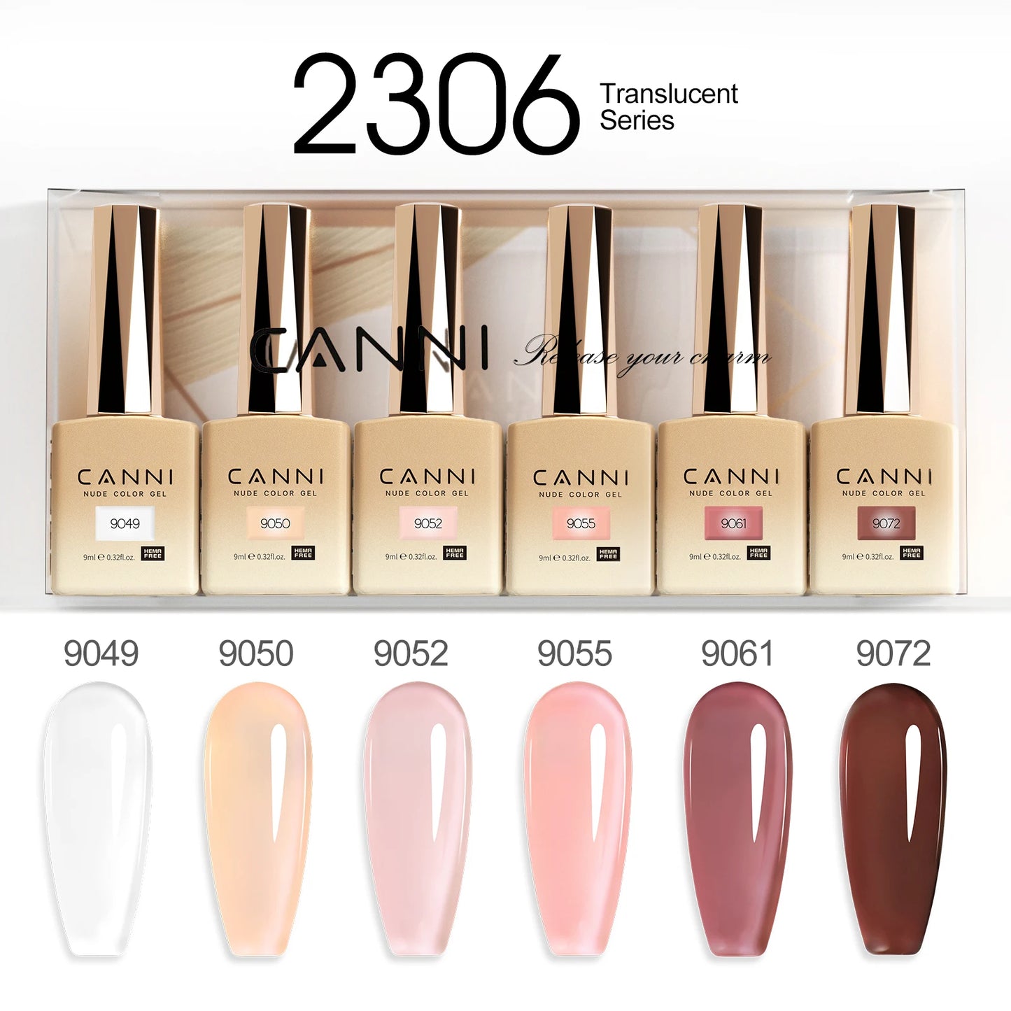 CANNI HEMA TPO FREE 9ml BIAB Colorful Rubber Base Gel UV Construction Quick Builder Nail Gel Polish Kit Self Leveling French Nails