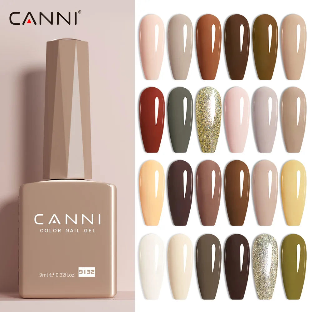 CANNI Hema Free Nail Glue Christmas Decoration Sticker Glue Semi Permanent Soak Off LED UV Nail Gel Polish Red Color Collection
