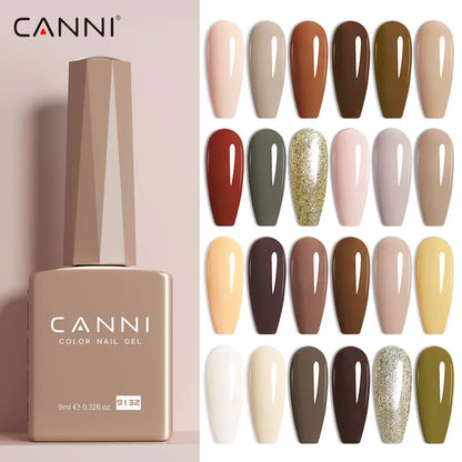 CANNI Hema Free Nail Glue Christmas Decoration Sticker Glue Semi Permanent Soak Off LED UV Nail Gel Polish Red Color Collection