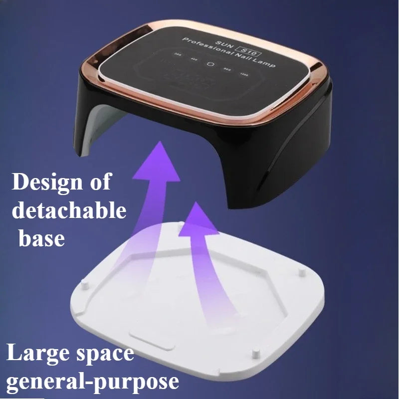 Lampe UV LED professionnelle RECHARGABLE pour séchage des ongles, écran HD, lampe  intelligente sans fil pour séchage rapide et durcissement de tous les vernis gel. Utilisation enfichable.