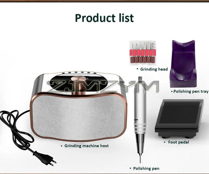 Ponceuse électrique professionnelle pour nail art, 35 000 tr/min, multifonctionnelle, pour le soin des ongles des doigts et des orteils, ensemble de mèches pour manucure