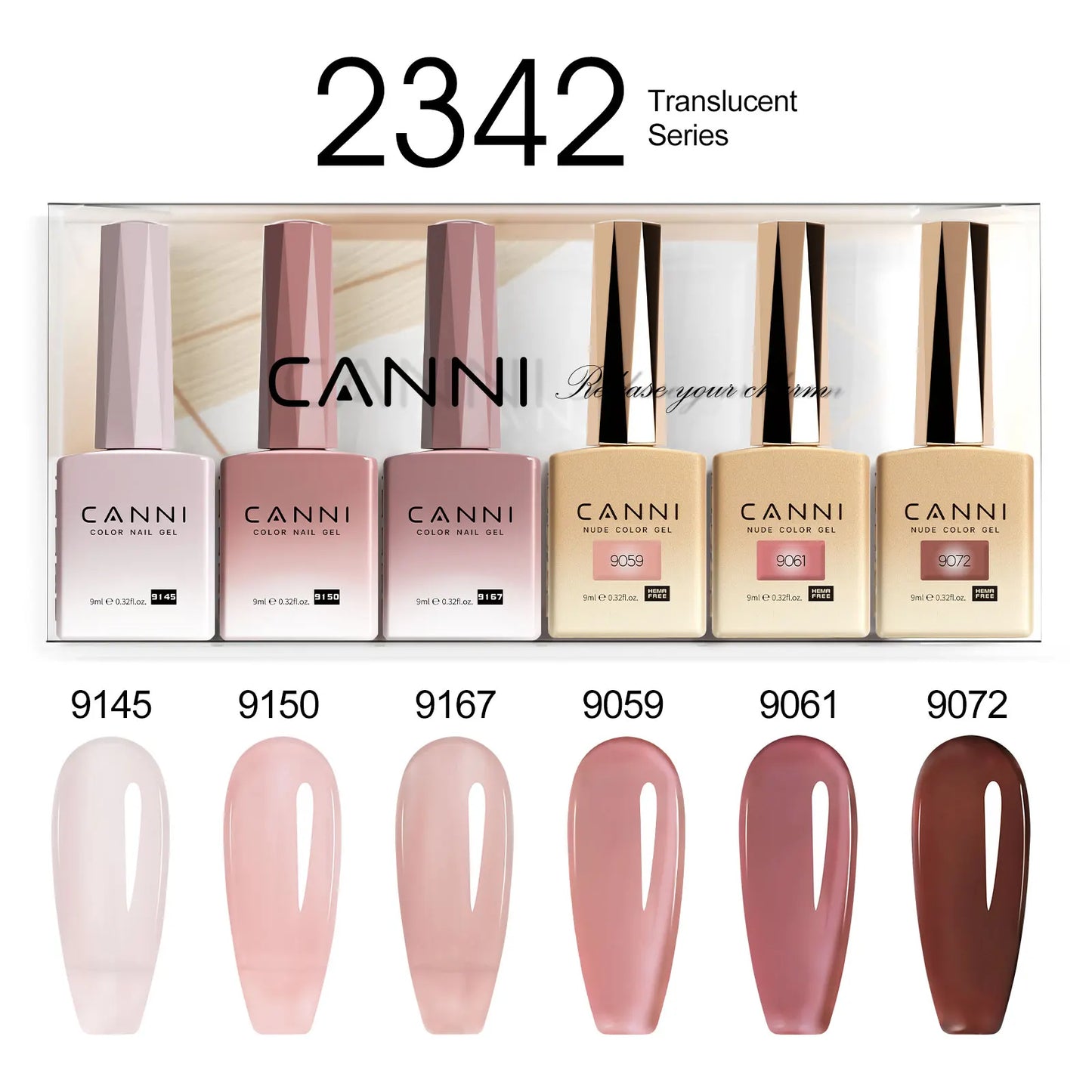 6pcs/kit CANNI HEMA TPO FREE Nail Gel Polish Set Gorgeous Color Semi Permanent Soak off UV LED Gel Nail Varnish Christmas Gift