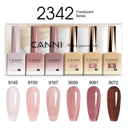 6pcs/kit CANNI HEMA TPO FREE Nail Gel Polish Set Gorgeous Color Semi Permanent Soak off UV LED Gel Nail Varnish Christmas Gift