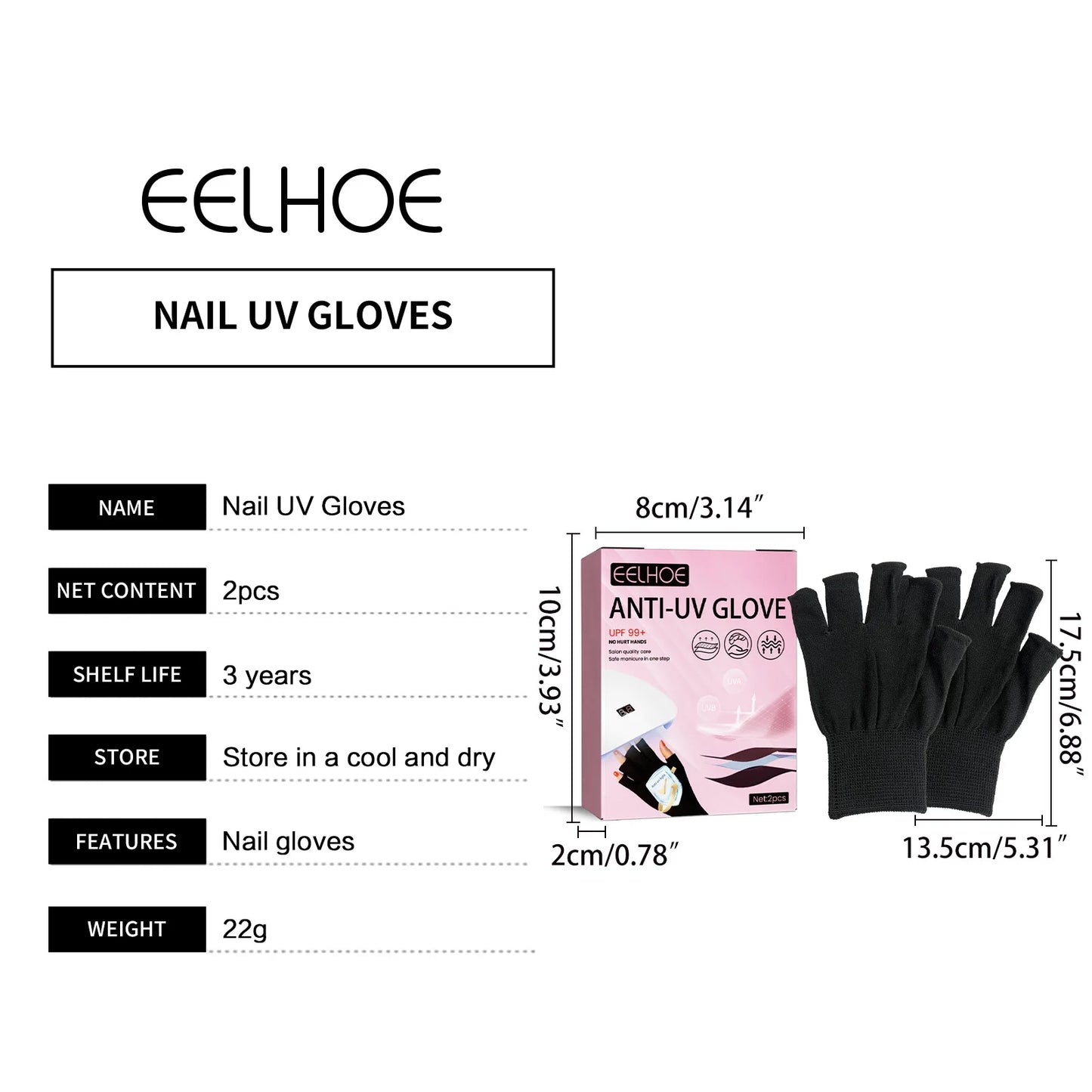 Uv Gant de protection des ongles Manicure Uv Rays Nails LED Lamp Anti-Radiation Gloves Nail Art Tools Guard Nail Beauty Tools