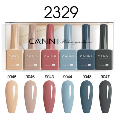 6pcs/kit CANNI HEMA TPO FREE Nail Gel Polish Set Gorgeous Color Semi Permanent Soak off UV LED Gel Nail Varnish Christmas Gift