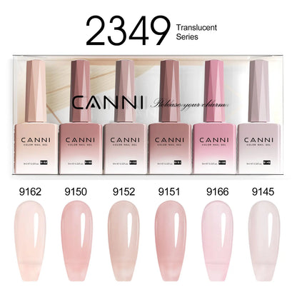 6pcs/kit CANNI HEMA TPO FREE Nail Gel Polish Set Gorgeous Color Semi Permanent Soak off UV LED Gel Nail Varnish Christmas Gift