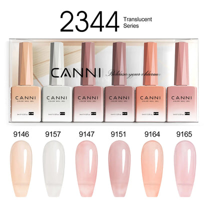 6pcs/kit CANNI HEMA TPO FREE Nail Gel Polish Set Gorgeous Color Semi Permanent Soak off UV LED Gel Nail Varnish Christmas Gift