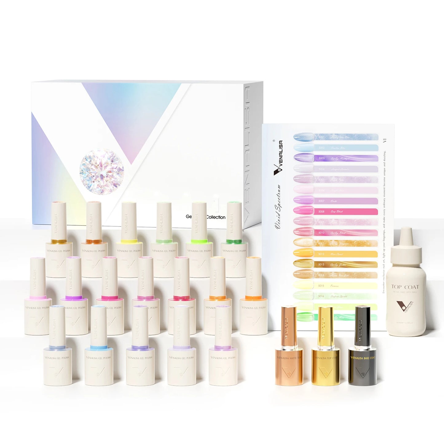 1Set VENALISA V6 Whole Set 10ml HEMA Free TPO Free Vegan Nail Gel Polish Color Display Gel Varnish Nail Maincure Branded Suitcase