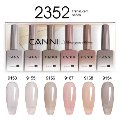 6pcs/kit CANNI HEMA TPO FREE Nail Gel Polish Set Gorgeous Color Semi Permanent Soak off UV LED Gel Nail Varnish Christmas Gift