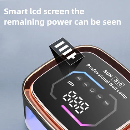 Lampe UV LED professionnelle RECHARGABLE pour séchage des ongles, écran HD, lampe  intelligente sans fil pour séchage rapide et durcissement de tous les vernis gel. Utilisation enfichable.