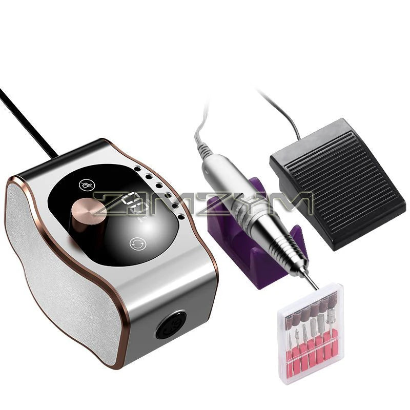 Ponceuse électrique professionnelle pour nail art, 35 000 tr/min, multifonctionnelle, pour le soin des ongles des doigts et des orteils, ensemble de mèches pour manucure