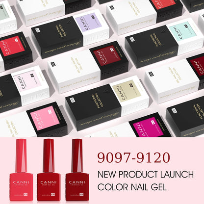 CANNI Hema Free Nail Glue Christmas Decoration Sticker Glue Semi Permanent Soak Off LED UV Nail Gel Polish Red Color Collection