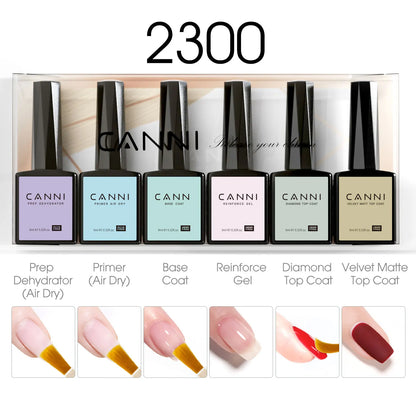 6pcs/kit CANNI HEMA TPO FREE Nail Gel Polish Set Gorgeous Color Semi Permanent Soak off UV LED Gel Nail Varnish Christmas Gift