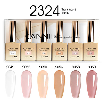 6pcs/kit CANNI HEMA TPO FREE Nail Gel Polish Set Gorgeous Color Semi Permanent Soak off UV LED Gel Nail Varnish Christmas Gift