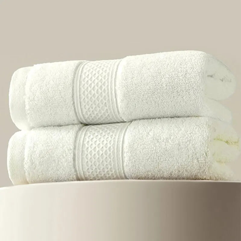 SERVIETTES COTON HAUTE QUALITE Towel Bathroom Face Towel Strong Absorbent  Soft Non-shedding Adult Towel Thickened Box in Two Packs