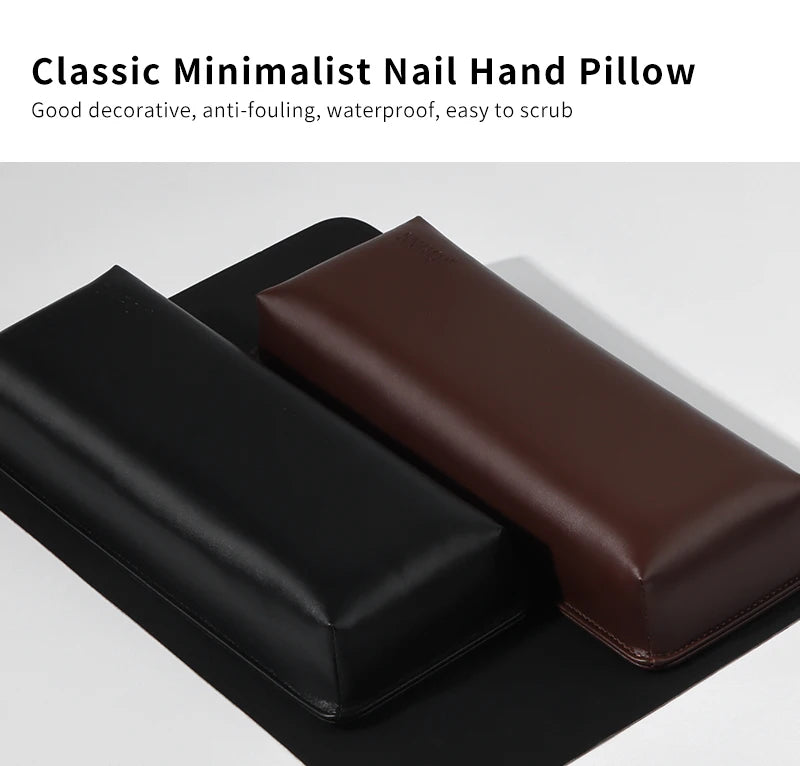 PU Leather Nail Art Hand Rest, Professional Soft Nail Art Hand Pillow &Two-color Leather Pad, Manicure Tool for Home & Salon Use