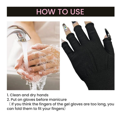 Uv Gant de protection des ongles Manicure Uv Rays Nails LED Lamp Anti-Radiation Gloves Nail Art Tools Guard Nail Beauty Tools