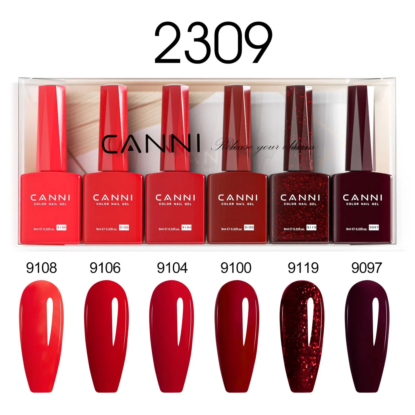 6pcs/kit CANNI HEMA TPO FREE Nail Gel Polish Set Gorgeous Color Semi Permanent Soak off UV LED Gel Nail Varnish Christmas Gift