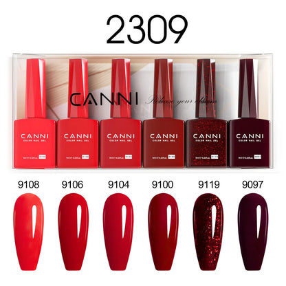 6pcs/kit CANNI HEMA TPO FREE Nail Gel Polish Set Gorgeous Color Semi Permanent Soak off UV LED Gel Nail Varnish Christmas Gift