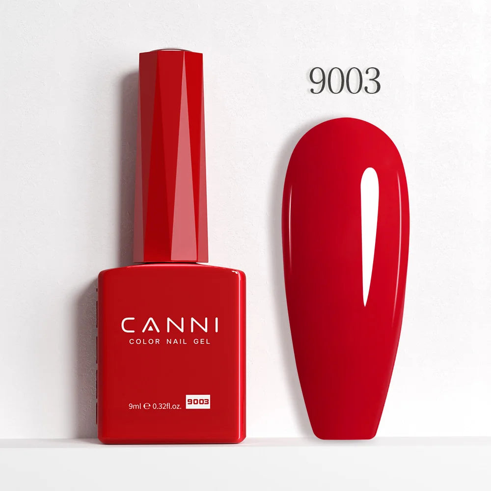 CANNI Hema Free Nail Glue Christmas Decoration Sticker Glue Semi Permanent Soak Off LED UV Nail Gel Polish Red Color Collection
