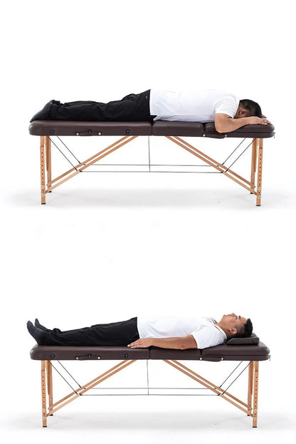 Mobilier de salon de beauté en cuir et bois, lit de table de massage, salon de beauté, spa, ongles, tatouage, sac, oreiller, visage, portable, mode