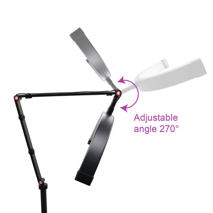 180LED s Extension de cils anneau lampe esthéticiennes LED demi-lune lumière de cils avec pince de téléphone pour la beauté des soins de la peau des sourcils