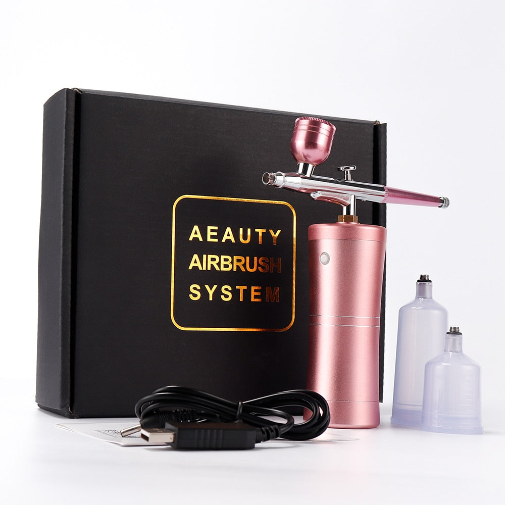 Kit de Mini compresseur d'air rose de 0.4mm,   pistolet de pulvérisation de peinture aérographe pour Nail Art