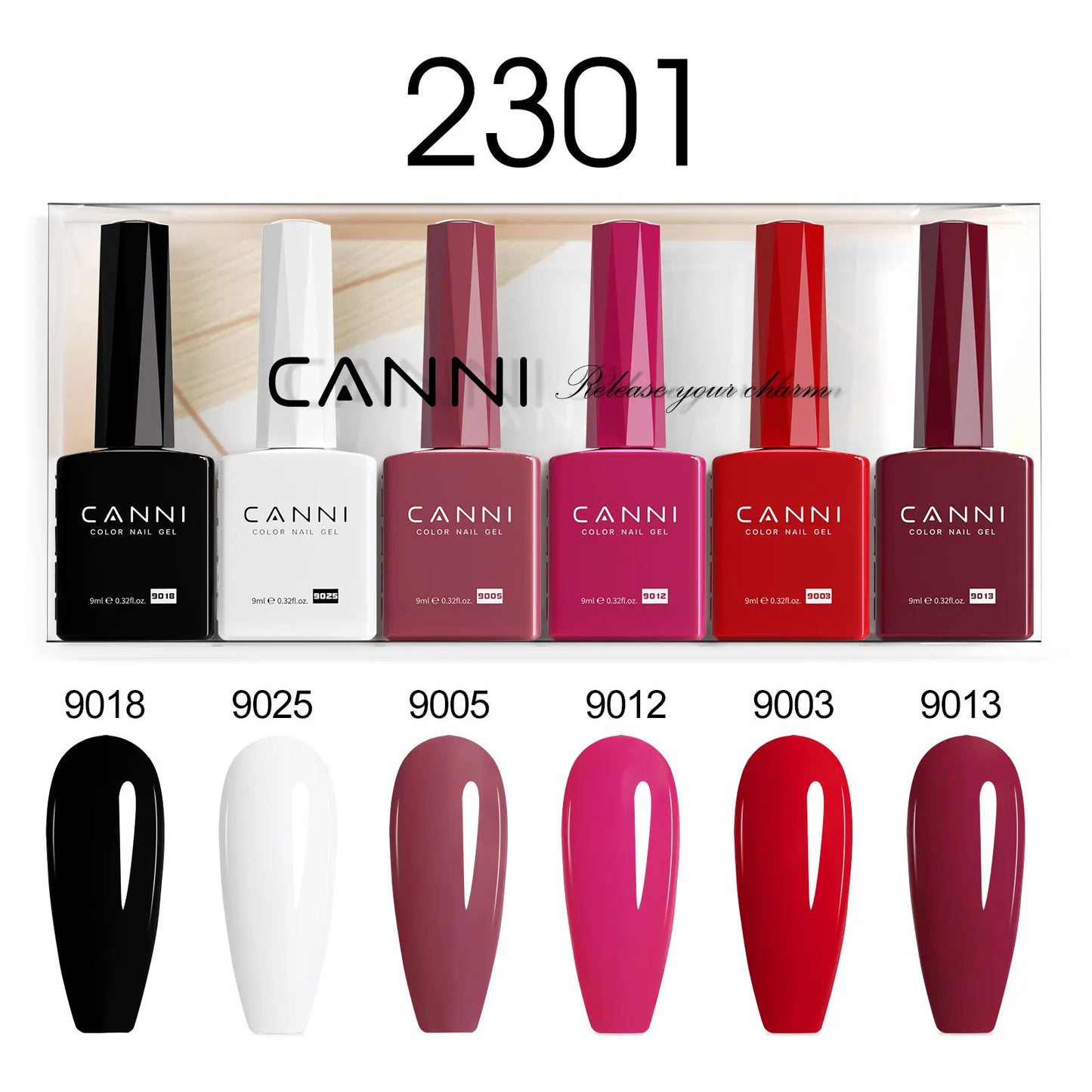 6pcs/kit CANNI HEMA TPO FREE Nail Gel Polish Set Gorgeous Color Semi Permanent Soak off UV LED Gel Nail Varnish Christmas Gift