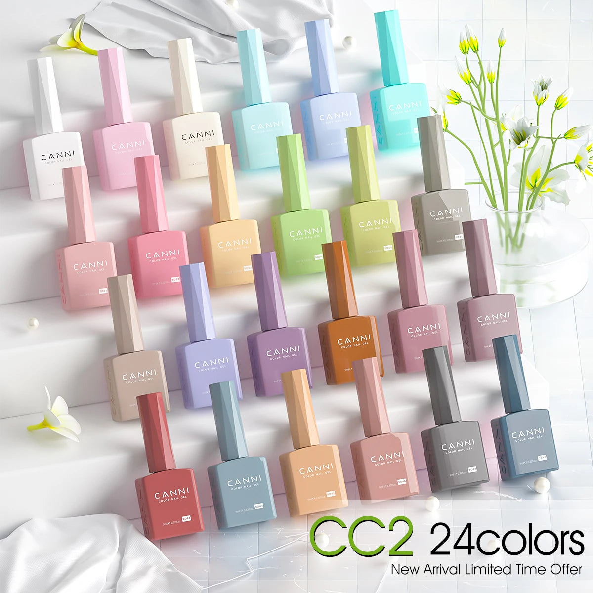 CANNI Hema Free Nail Glue Christmas Decoration Sticker Glue Semi Permanent Soak Off LED UV Nail Gel Polish Red Color Collection