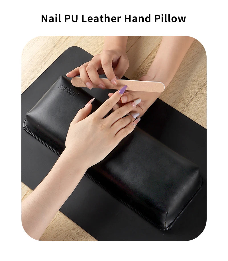 PU Leather Nail Art Hand Rest, Professional Soft Nail Art Hand Pillow &Two-color Leather Pad, Manicure Tool for Home & Salon Use