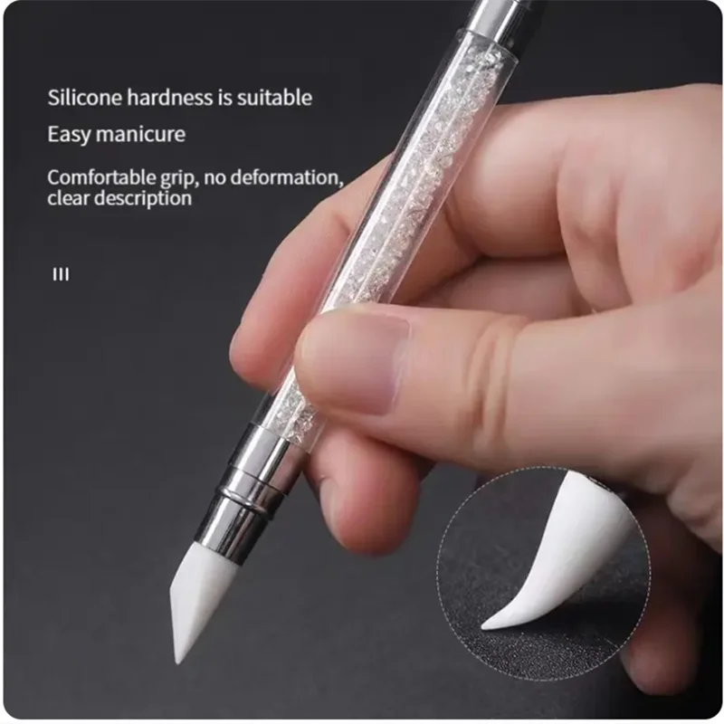 5/15pcs Nail Art Pen Double Head Silicone Flower Sculpting Pen Adjustable Glue Stick Embossing Pen Nail Art Brush Home Tool