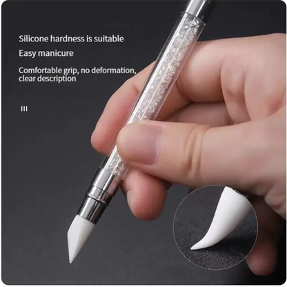 5/15pcs Nail Art Pen Double Head Silicone Flower Sculpting Pen Adjustable Glue Stick Embossing Pen Nail Art Brush Home Tool