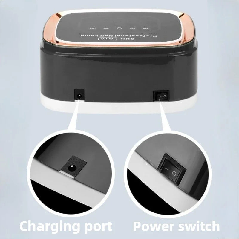 Lampe UV LED professionnelle RECHARGABLE pour séchage des ongles, écran HD, lampe  intelligente sans fil pour séchage rapide et durcissement de tous les vernis gel. Utilisation enfichable.